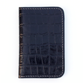Handmade Full Grain Leather Bifold Wallet: Slim Vertical Alligator Design
