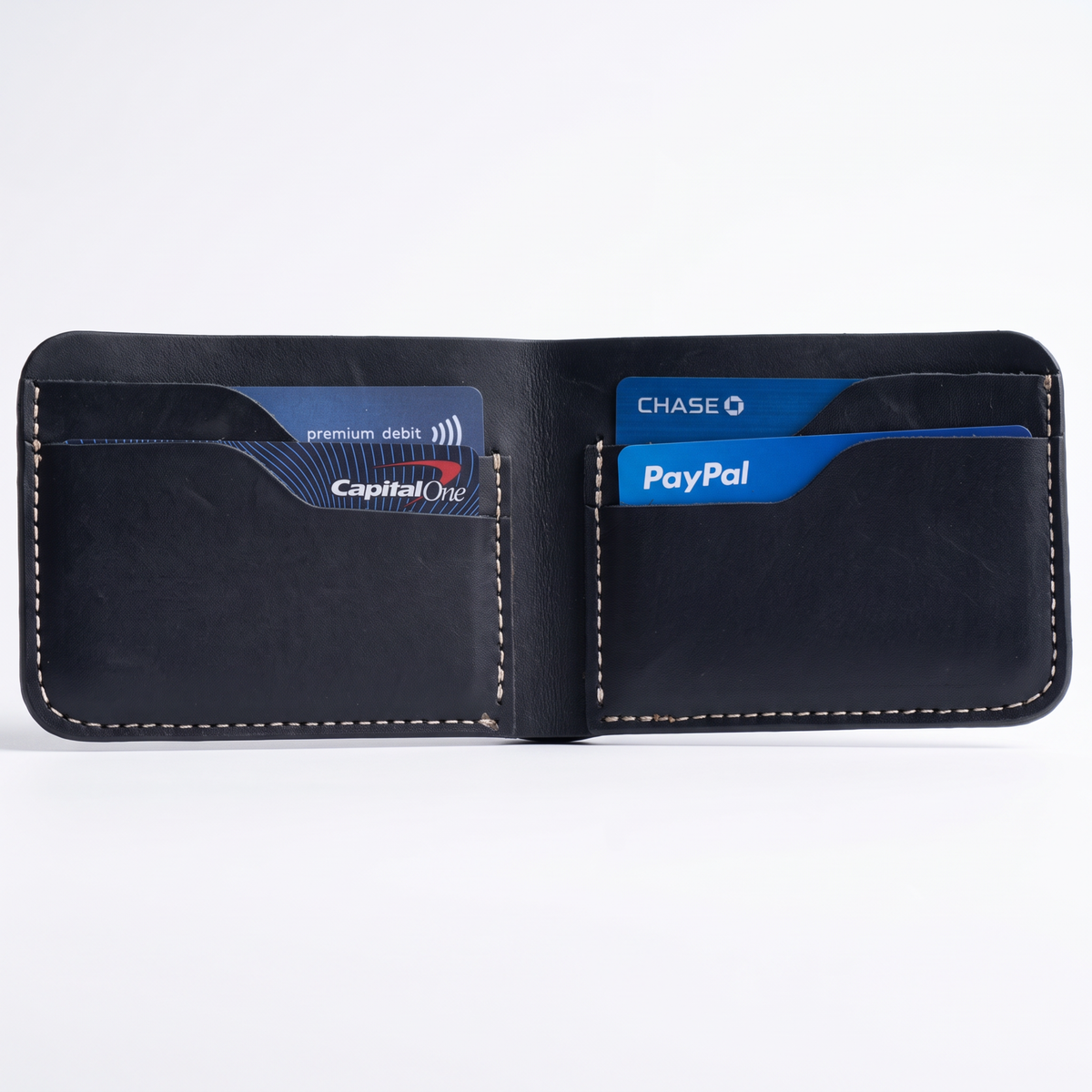 Handmade Full Grain Leather Bifold Wallet: Slim, Compact Design