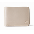 Handmade Natural Full Grain Leather Bifold Wallet - Slim Minimalist Design Beige Colour