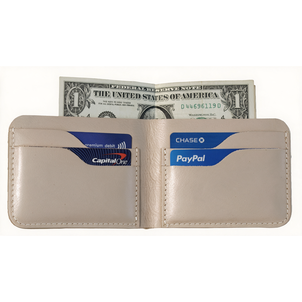 Genuine Handmade Full Grain Leather Bifold Wallet for Men, Slim, Natural, Compact, Classy, Convenient