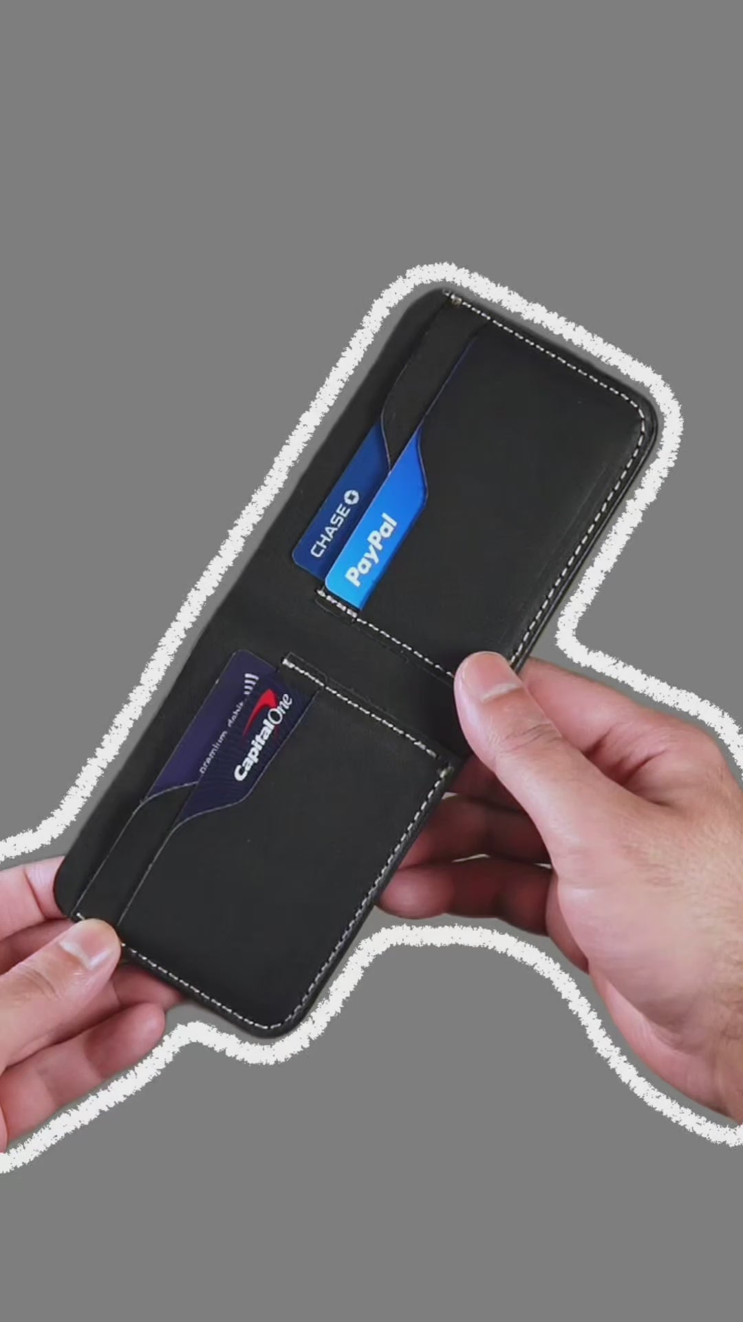 Handmade Full Grain Leather Bifold Wallet: Slim, Compact Design